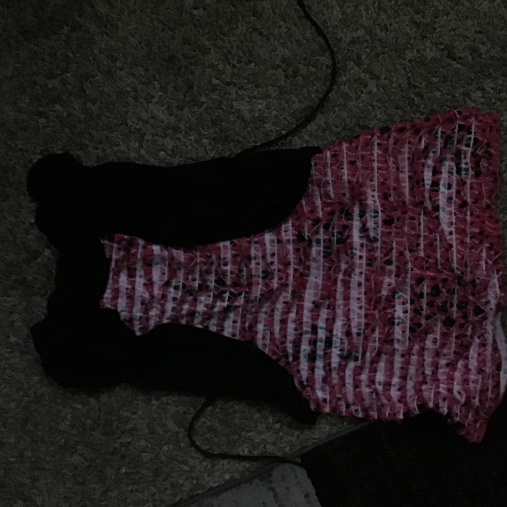 Pink and black dress